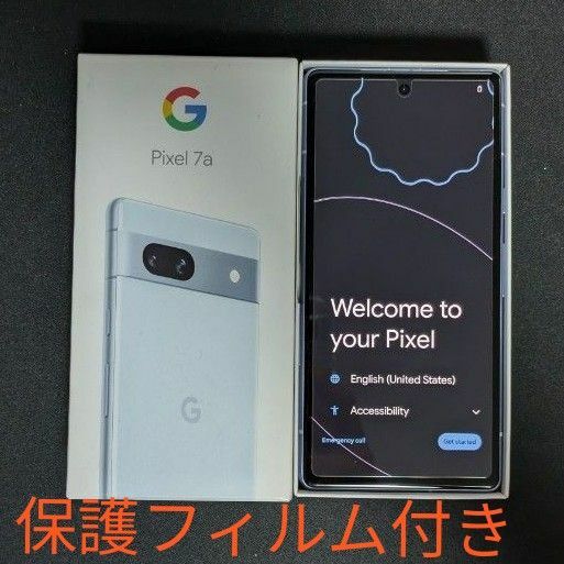 【美品】Google Pixel7a/Sea/128GB/保護フィルム付き