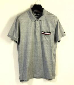 未使用◆TOMMY HILFIGER トミーヒルフィガー◆半袖 胸ポケット ポロシャツ SLIM FIT:(L)