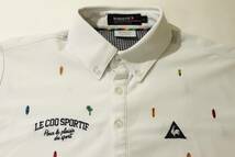 訳あり◆lecoqsportif ルコックゴルフ◆QGMNJA19 半袖 刺繍総柄 吸汗速乾ポロシャツ:L_画像5