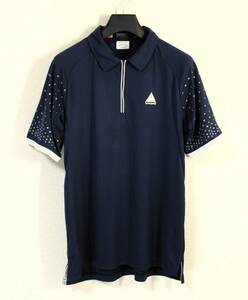 ◆lecoqsportif ルコックゴルフ◆QG2718 半袖 吸汗速乾 ハーフジップシャツ:L