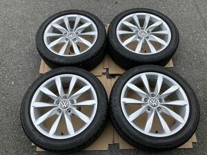 VW GOLF7 ハイライン 純正ホイール 7.0J×17 ET49 225/45 R17 5G0 601 025 BH BRIDGESTONE ECOPIA NH100 19年48週 9部山 