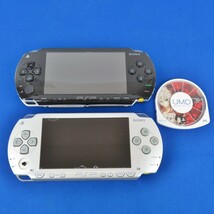 まとめ 3点 SONY PSP プレイステーション・ポータブル 本体 PSP-1000 ブラック シルバー ソフト アンチェインブレイズレクス 0521-012_画像1