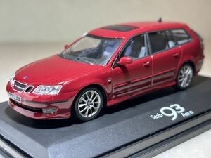 1/43 サーブ純正 「サーブ93 エアロ スポーツコンビ」 日本名「サーブ 93 エアロ スポーツエステート」 チリレッドメタリック 