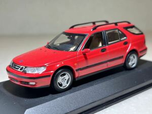 1/43 サーブ純正 「サーブ 95 ワゴン」 1999年 イモラレッド ミニチャンプス製　Item-No：430 170811