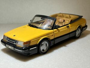 1/18「サーブ 900 turbo カブリオレ」 anson製メタルダイキャスト イエロー　ケース箱はありません。