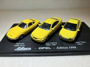 1/43[ Schuco Opel выпуск 1998] желтый купе 3 шт. комплект 