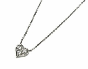 TIFFANY&Co. Tiffany sentimental Heart necklace pendant platinum PT950 3.1g 3P diamond brand jewelry box have 