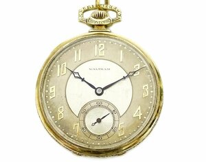 WALTHAM ウォルサム コロニアル リバーサイド 懐中時計 チェーン付 14K 19石 5POS 1913年製 手巻き アンティーク ヴィンテージ OH済 稼働品
