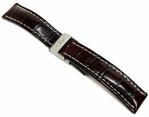 BREITLING Breitling wristwatch for 736P crocodile leather belt wine red series A20D.1 original D buckle made of stainless steel Wing Mark 