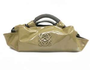 LOEWE ロエベ ナッパアイレ 315.70.B52 ハンドバッグ 手提げかばん ナイロン パテント エナメル カーキ 緑 ツーハンドル