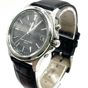 【1円〜/SEIKO ALBA/稼働極美品】セイコー アルバ 7B52-0AT0 メンズ 腕時計 電波ソーラー ブラック文字盤 デイト【箱/説明書/保証書あり】の画像4