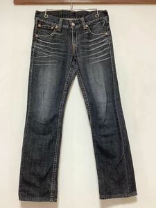 P-1217 Levi's リーバイス ブラックデニムパンツ ブラックジーンズ W31 ユーズド加工 ジーパン 日本製