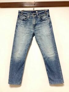 Q-1255 Levi's MADE&CRAFTED メイド&クラフテッド 502 デニムパンツ W28 ユーズド加工 テーパードジーンズ ジーパン ビッグE 紺タブ 日本製