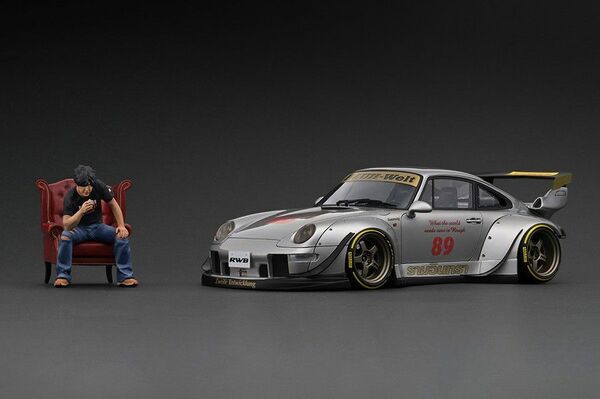 絶版 限定品 未開封 イグニッションモデル 1/18 ポルシェ RWB 993 シルバー 中井啓氏フィギュア付 ワンオーナー品