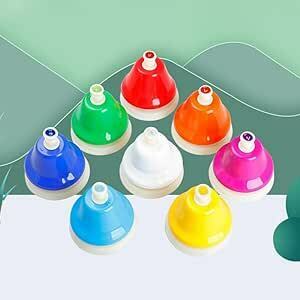Rxakudedo music bell 8 sound percussion instruments mallet handbell music bell handbell percussion instruments 8 color set ( pre 