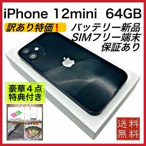 iPhone 12mini 64GB Black SIMフリー　新品電池100%