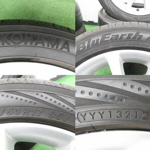 4本 トヨタ プリウスα ツーリング 純正 17インチ 7J +45 ラジアル ヨコハマ ブルーアース RV-02 2021年 215/50R17 SAI 車検用 純正戻しにの画像7