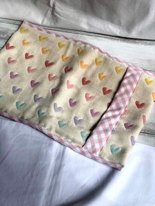 ふんわり六重織ガーゼのアイス枕カバー　ハンドメイド　fuwara カラフルハート