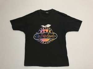 OLD 80s USA製 良プリ The Big Apple ニューヨーク Tシャツ 黒 スクリーンスターズ クリックポスト