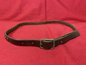  oil leather made studs attaching original belt unisex 1 point thing! USED! appraisal 100%! person himself verification settled!