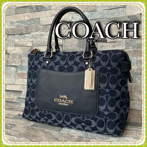 ◆◇《訳あり品》コーチCOACH ハンドバッグ DENIM SIGNATURE JACQUARD デニム シグネチャー ジャガード