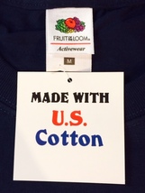 ★表記M/新品！U.S.Cotton使用.フルーツオブザルーム.FRUIT OF THE LOOM.紺.メッセージプリントTシャツ.f&e.ヴィンテージラギッドスタイル_画像10