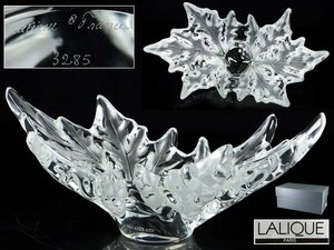 魁◆名家コレクション 本物保証 ラリック LALIQUE 大型作品 シャンゼリゼ プラタナス クリスタルボウル 長径46㎝ 貴重特大作品