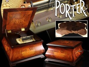 魁◆価格約320万円 PORTER ポーター スワンエリートII ディスクオルゴール 108弁ダブルコーム ディスク盤10枚付 高級オルゴール