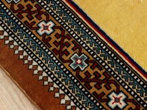 魁◆最高級ペルシャ絨毯 イラン クム産 シルク100% 細密手織り90万ノット 90×58㎝ メダリオン図_画像7