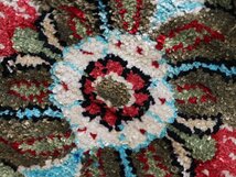 魁◆百貨店購入品 最高級ペルシャ絨毯 イラン クム産 シルク100% 細密手織り72万ノット 80×50㎝ メダリオン絨毯_画像8