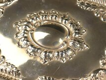 魁◆本物保証 英国製 1800年代 アンティーク 純銀製 スターリングシルバー トレイ 27×19㎝ 重量230g_画像6