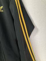 adidas アディダス　トラックジャケット　80s〜90s ブラック×イエロー　ジャージ ブルゾン 黒 黄色_画像4