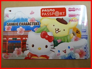  2405★A-1647★PASMO PASSPORT 訪日外国人限定 サンリオデザインカード① 鉄道ICカード コレクション品　