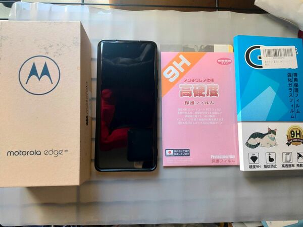 ほぼ新品　motorola edge 40 ブラック SIMフリー　おまけ付き