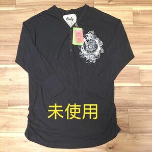 【ララキューブ】 ロングTシャツ ブラック Fサイズ