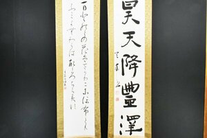 【真作】B3049 比田井天来 比田井小琴「書 双幅」紙本 合箱 肉筆 日本の書道家 現代書道の父 商品説明画像有