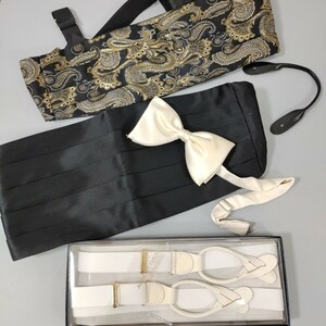  men's formal set * cummerbund * butterfly necktie * suspenders regular equipment wedding black clothes way ta-