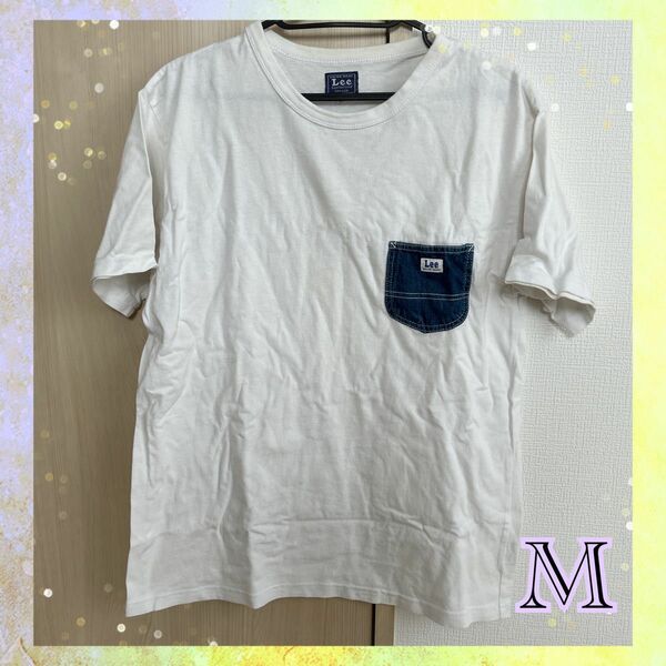 Lee Tシャツ　 半袖　 ホワイト　 白　胸ポケット　ワンポイント　シンプル