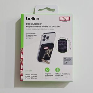 ディズニー創立100周年 マーベル 限定モデル】Belkin MagSafe対応 アイアンマン ワイヤレス モバイルバッテリー 