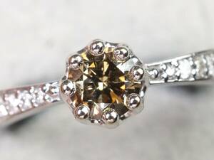 【3868P】K18WGホワイトゴールド 天然ダイヤモンド 0.50ct/0.14ct/3.08g リング 指輪 ♯11