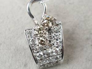 [3979M]Pt900 platinum good quality natural diamond 2.24ct/0.21ct/3.9g pendant top 