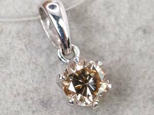 [3942P]K18WG white gold natural diamond 0.30ct/0.5g pendant top 