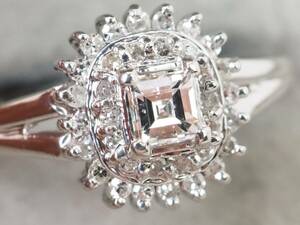 [3954P]Pt900 платина натуральный бриллиант 0.30ct/2.6g кольцо кольцо #9.5