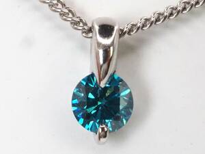 [3959P] judgement document attaching Pt900/Pt850 platinum natural blue diamond 0.205ct/2.9g necklace 