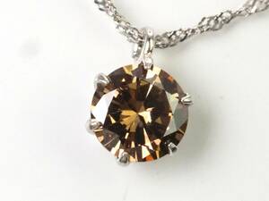[3697E]Pt1000/Pt850 platinum natural diamond 0.30ct/0.8g necklace 