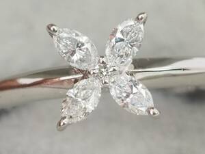 【4041M】VANDOME ヴァンドーム青山 Pt900プラチナ 天然ダイヤモンド 0.18ct/2.5g リング 指輪 ♯7