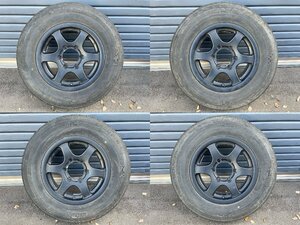 【中古品】ハイエース 社外 メーカー不明 195/80R15 BRIDGESTONE ブリジストン ECOPIA エコピア RD613 【タイヤ＆ホイール４本セット】