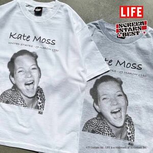 LIFE Tシャツ　SCREEN STARS BESTスクリーンスターズ ベスト　Kate Moss　ケイトモス　グレー　フォト