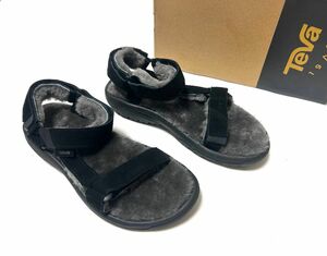 Teva テバ HURRICANE 26 ハリケーン サンダル メンズ レザー　8 ムートン　ブラック　レザー　シューズ　