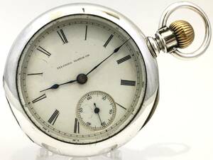 1886年製◆ILLINOIS 銀無垢COIN 大型18S 11石 Gr,2 イリノイ大型懐中時計◆